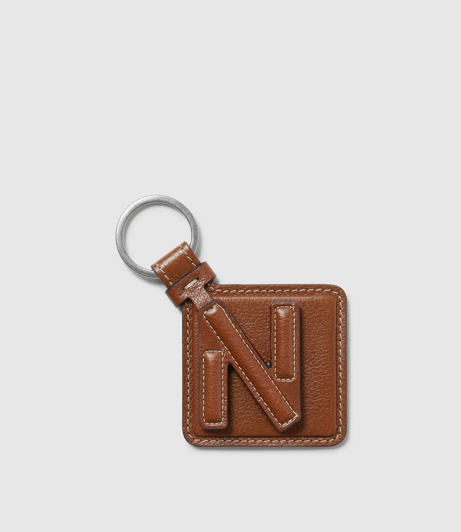 Letter Key Ring Buffalo Cognac - Image 15
