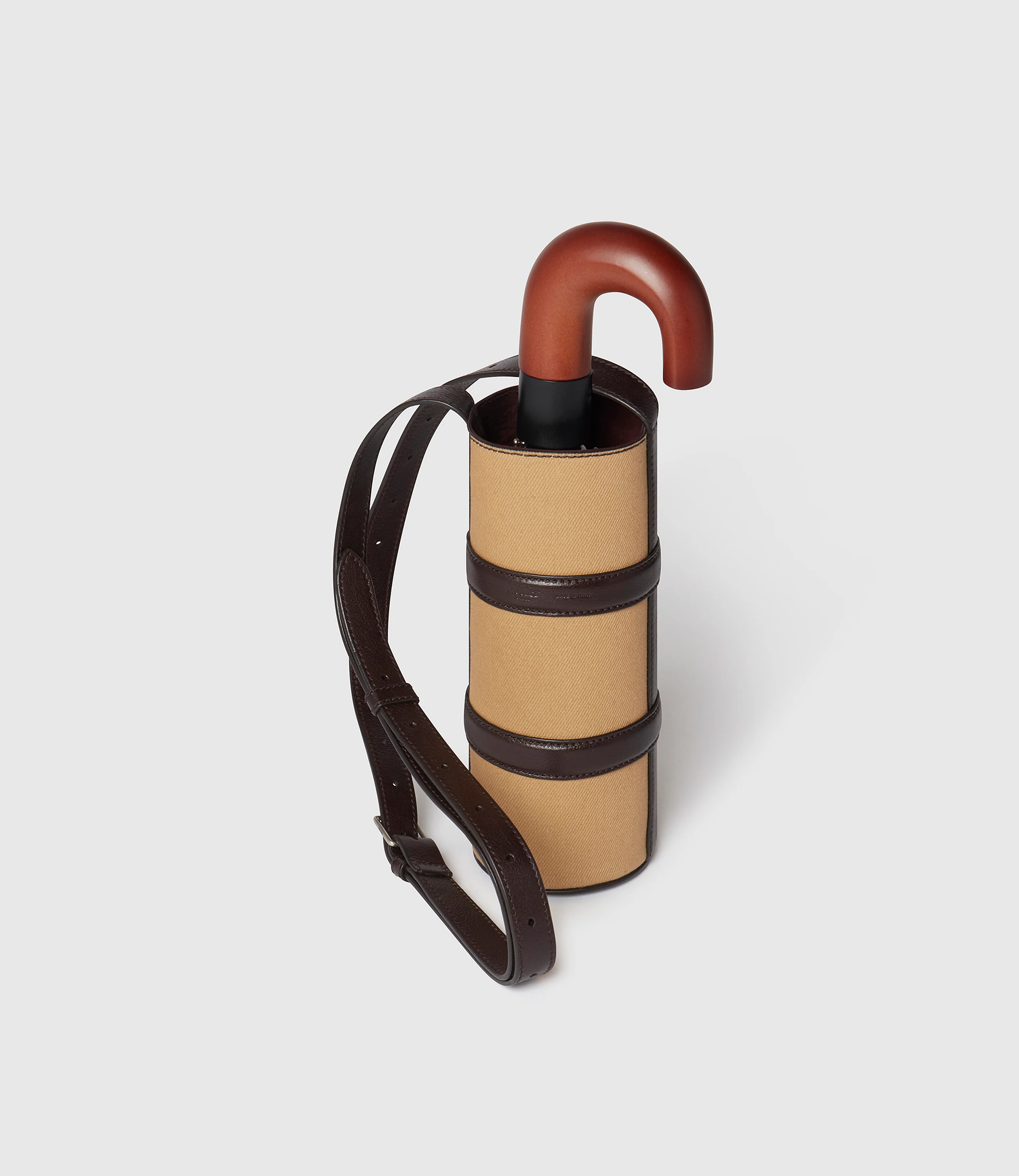 Water Bottle Holder Twill Sahara with Cioccolato - Image 3